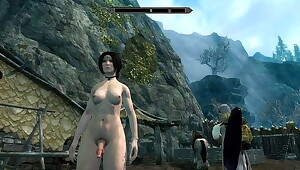 Sexy White Nord dickgirl fucks Orcish female MILF | SKYRIM