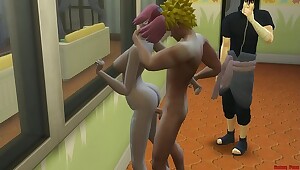 Naruto Se Folla a Sakura Anal en Frente de su Marido Cornudo Sasuke quiere matar a Naruto