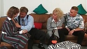 Two obese and horny lady blowing cock